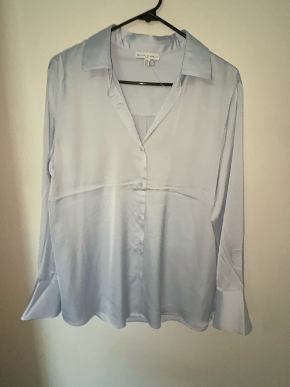 Modern Citizen Pale Blue Satin Button-Down Shirt